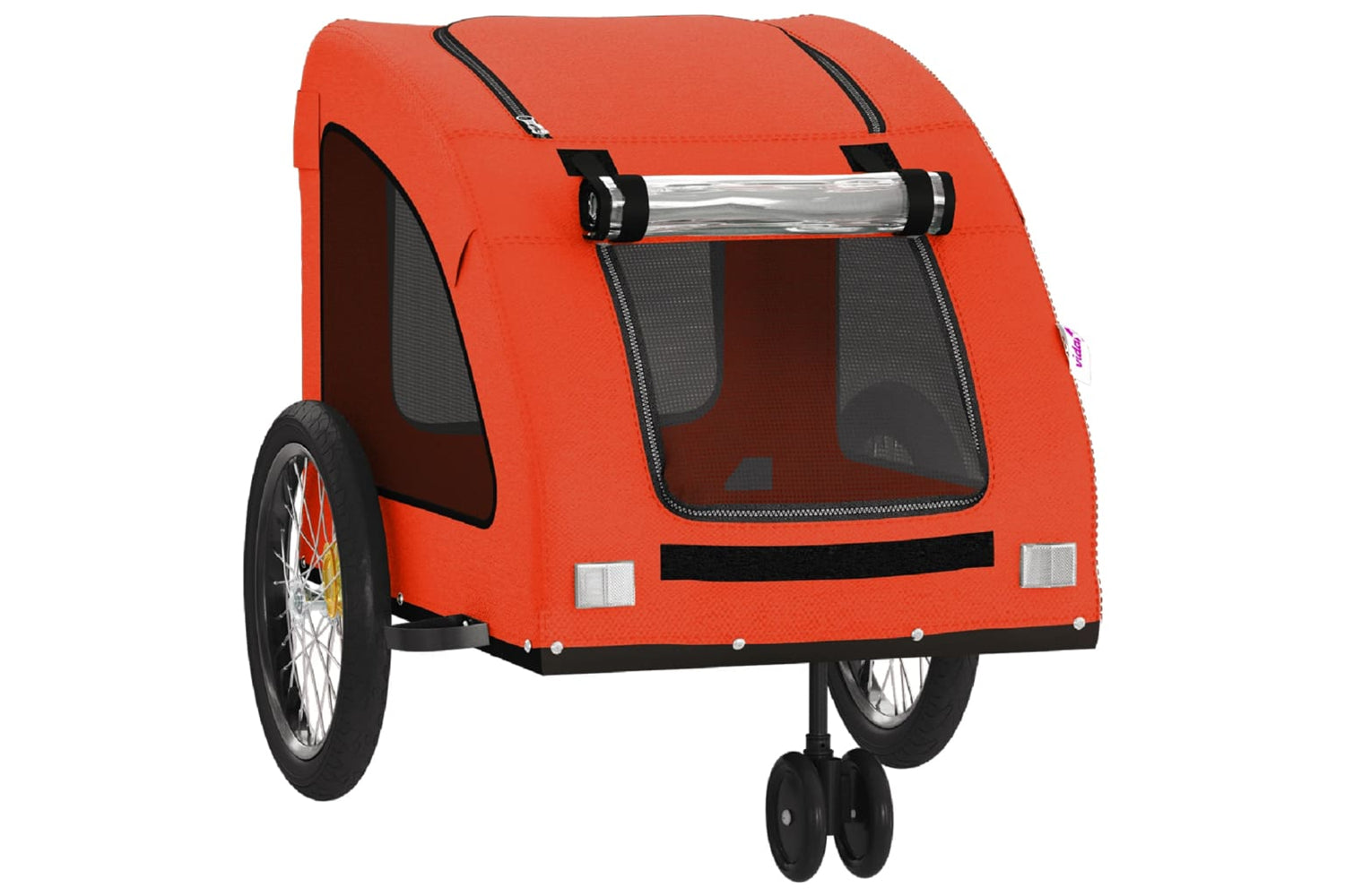 Vidaxl 93970 Pet Bike Trailer Orange And Grey Oxford Fabric And Iron-4
