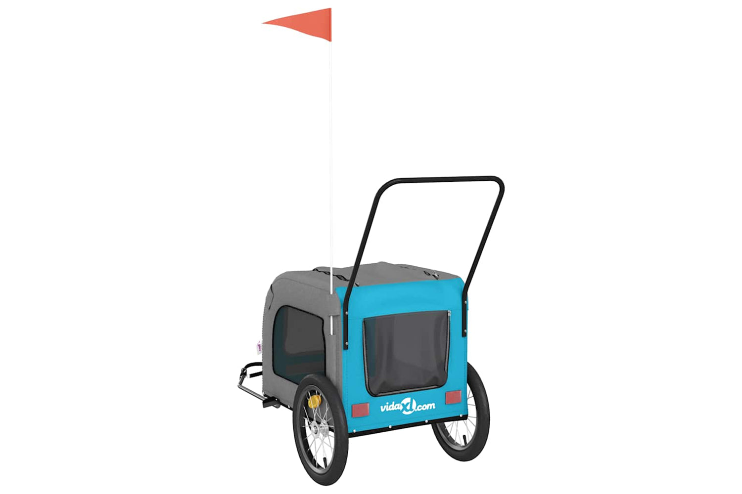 Vidaxl 93855 Pet Bike Trailer Blue And Grey Oxford Fabric And Iron-7