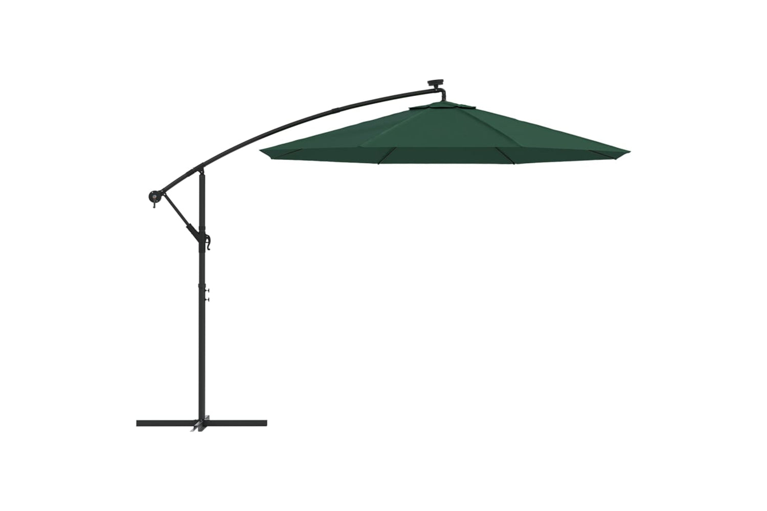 Vidaxl 42969 Hanging Parasol With Led Lighting 300 Cm Green Metal Pole-3