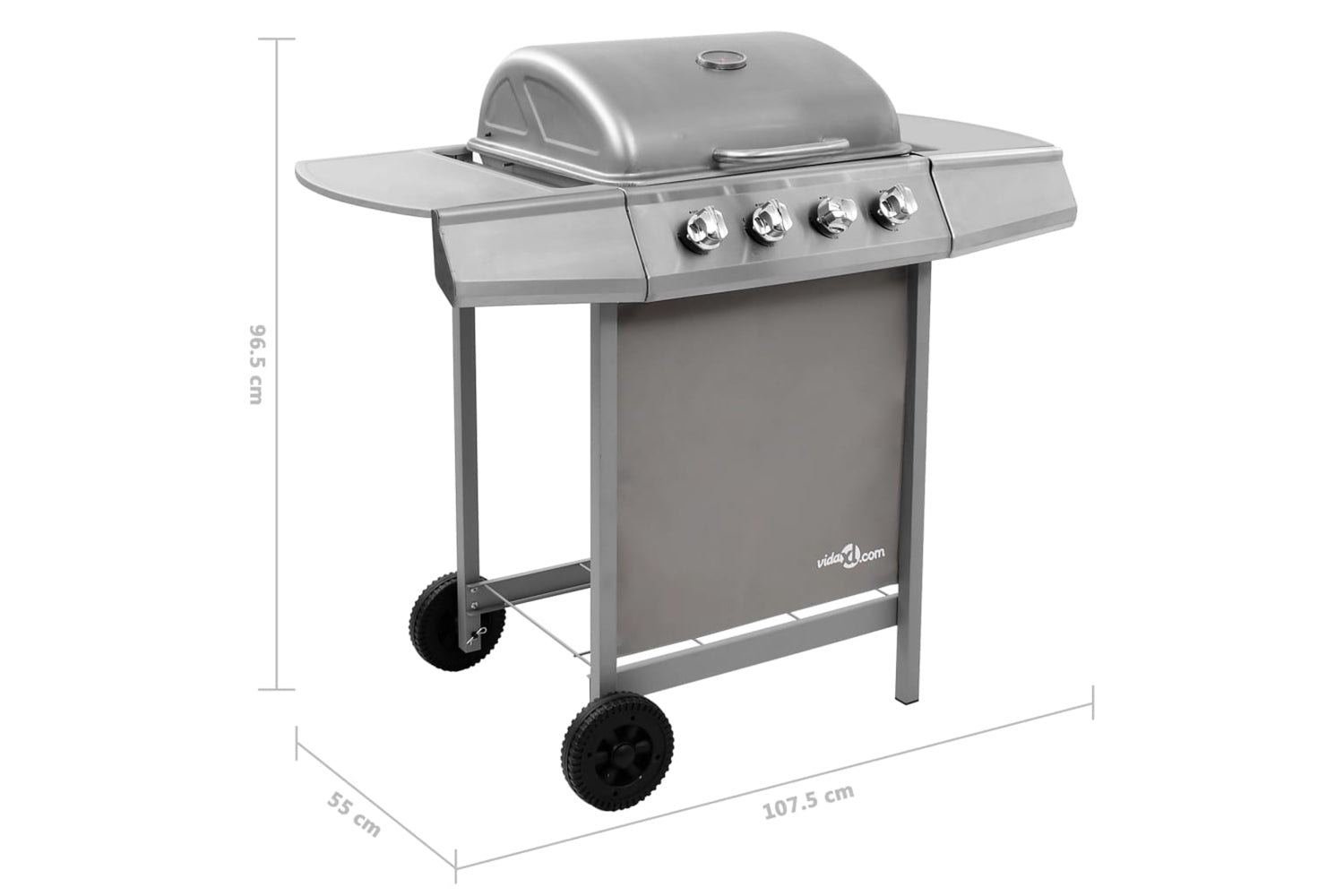 Vidaxl 3053626 Gas Bbq Grill With 4 Burners Silver-7