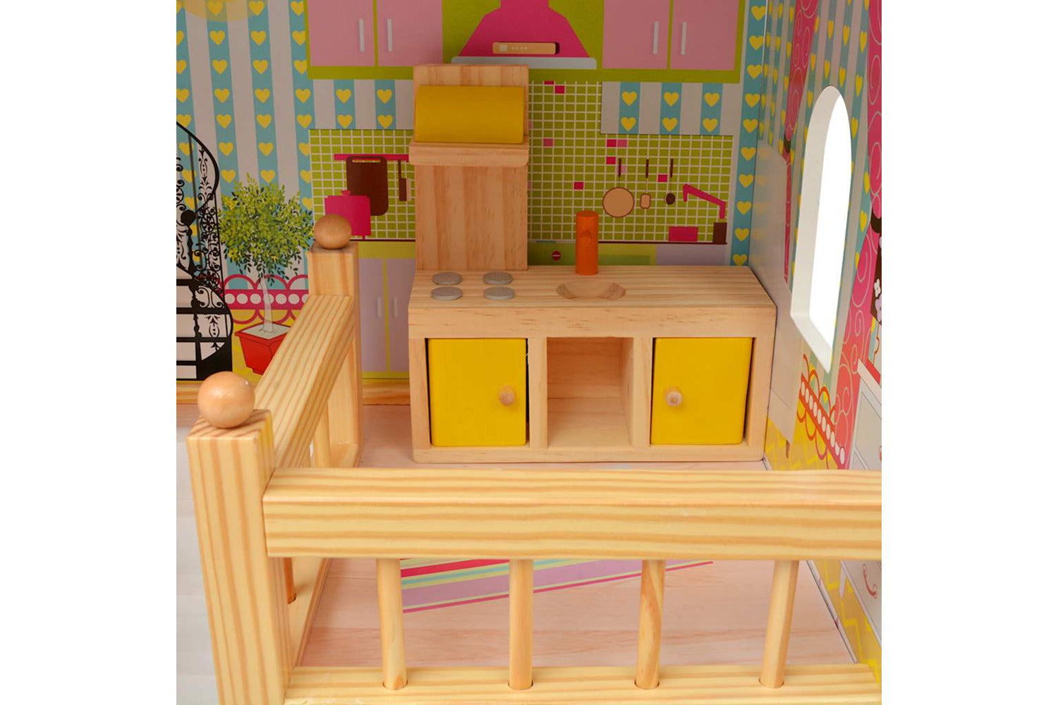 Vidaxl 3-storey Dollhouse Wood 60x30x90 Cm-5