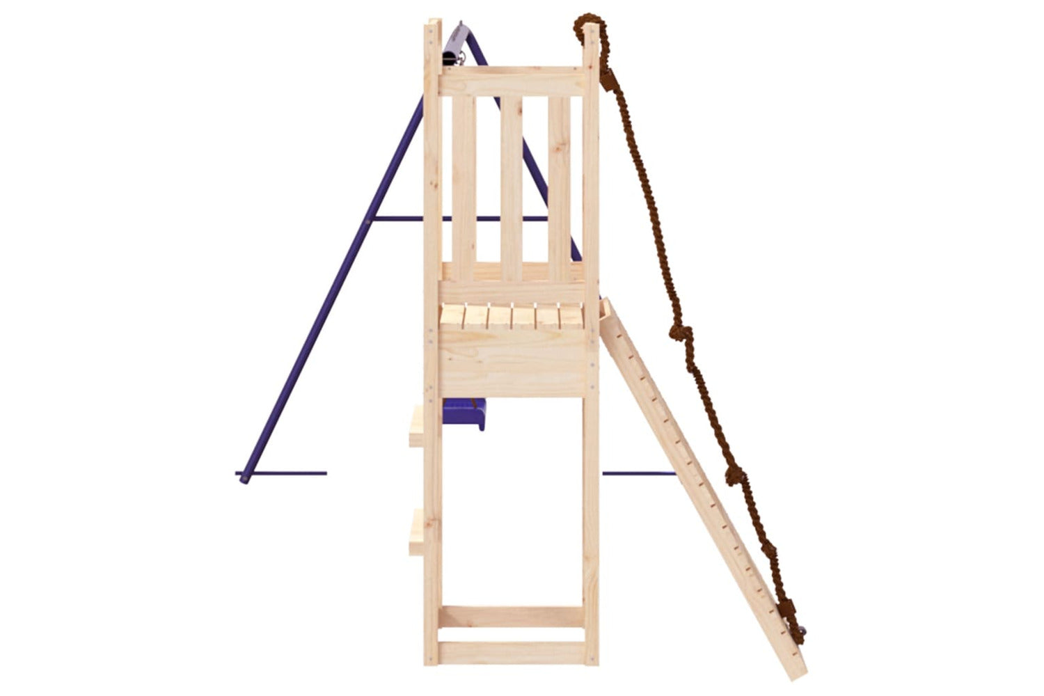 Vidaxl 3155951 Playhouse With Climbing Wall Swings Solid Wood Pine-6