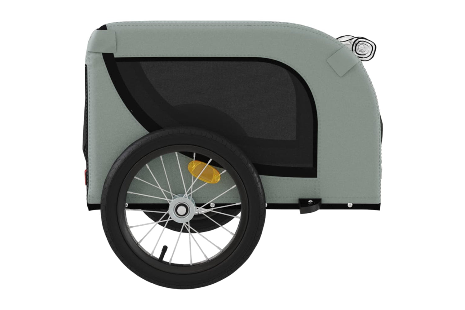 Vidaxl 94000 Pet Bike Trailer Grey And Black Oxford Fabric And Iron-5
