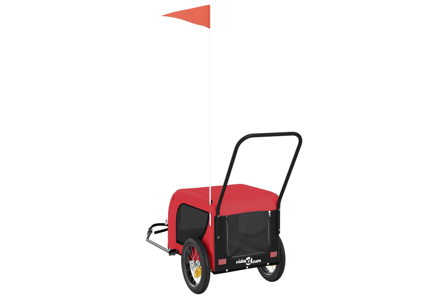 Vidaxl 94013 Pet Bike Trailer Red And Black Oxford Fabric And Iron-6