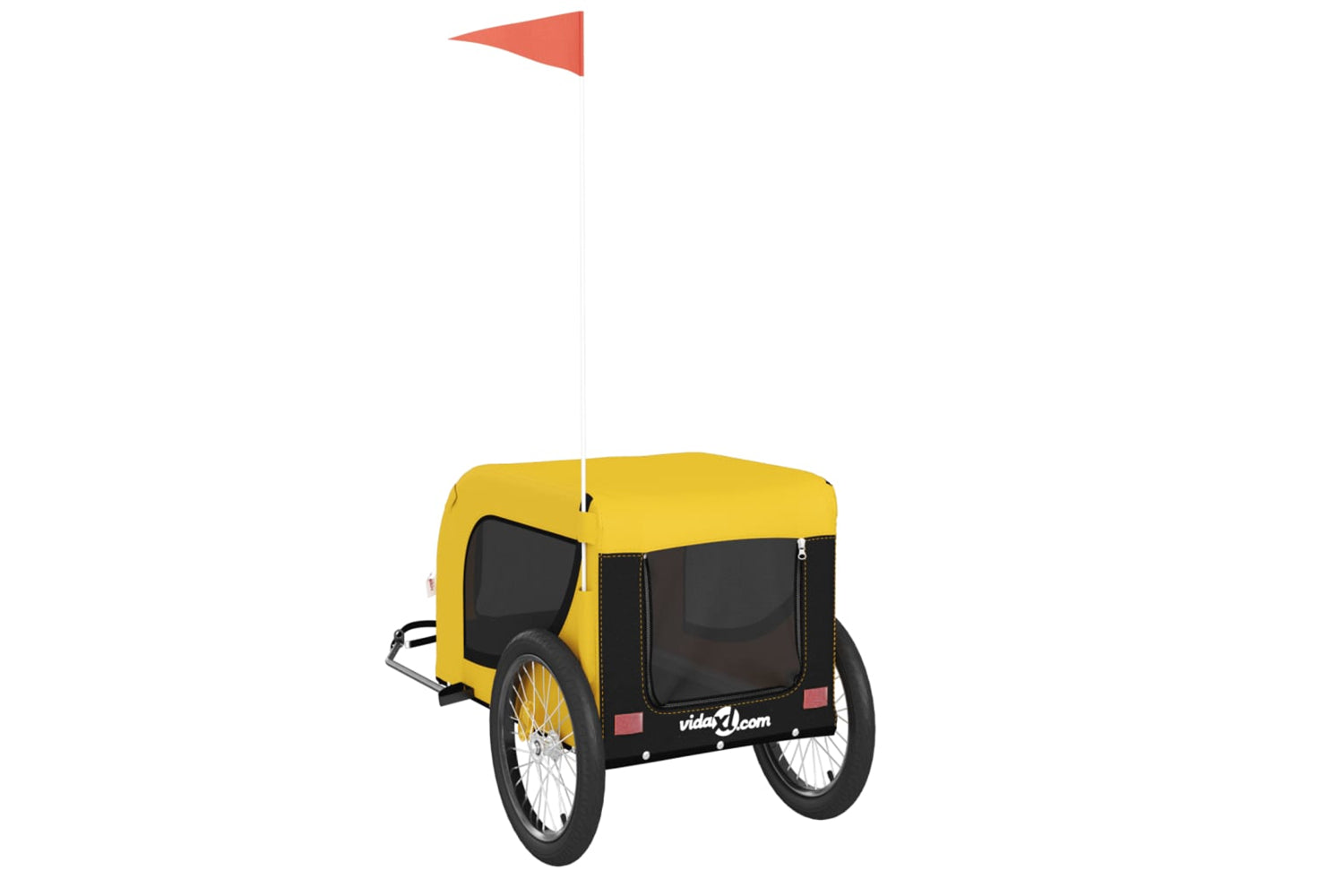 Vidaxl 94008 Pet Bike Trailer Yellow And Black Oxford Fabric And Iron-6