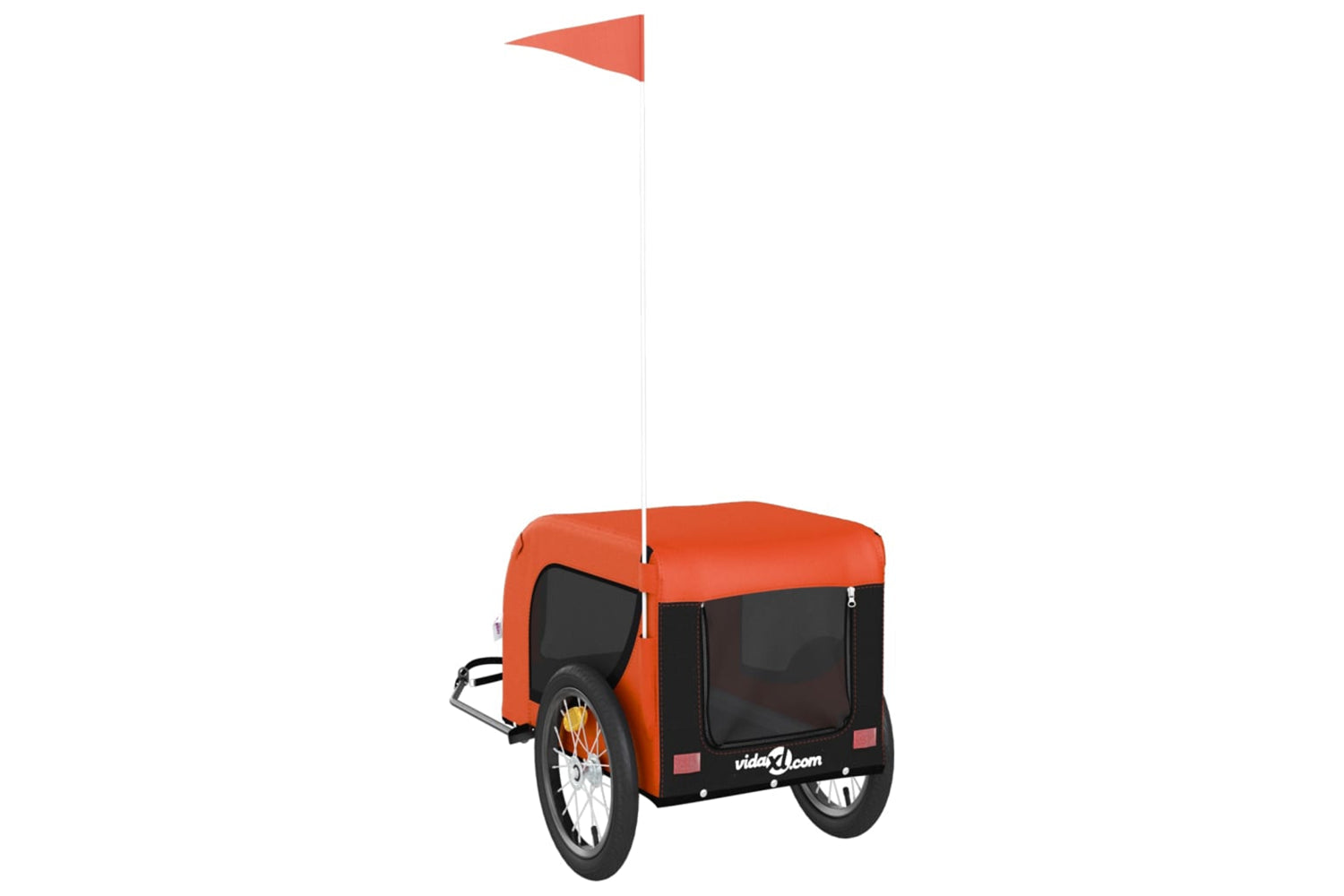 Vidaxl 93998 Pet Bike Trailer Orange And Black Oxford Fabric And Iron-6
