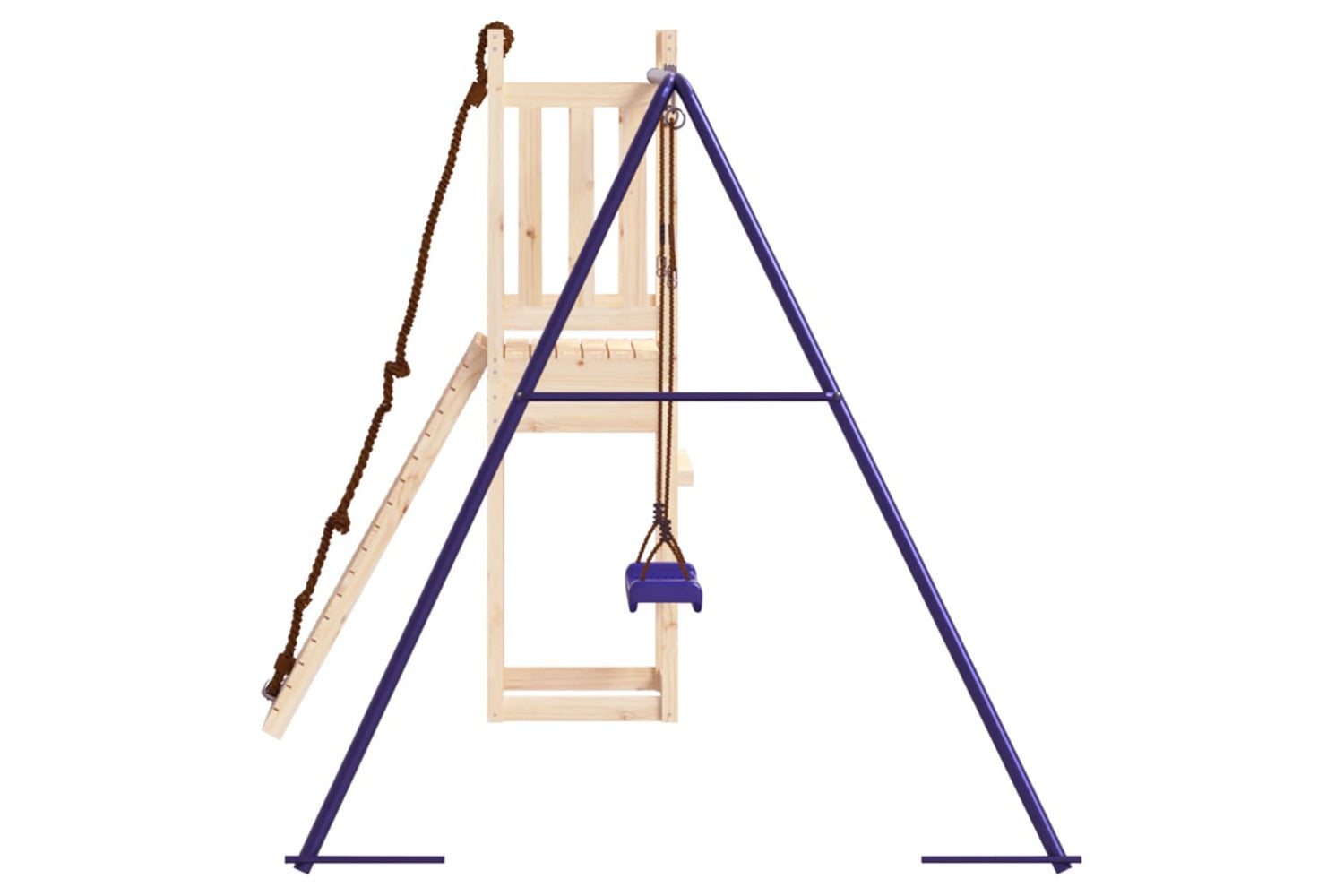 Vidaxl 3155948 Playhouse With Climbing Wall Swing Solid Wood Pine-5