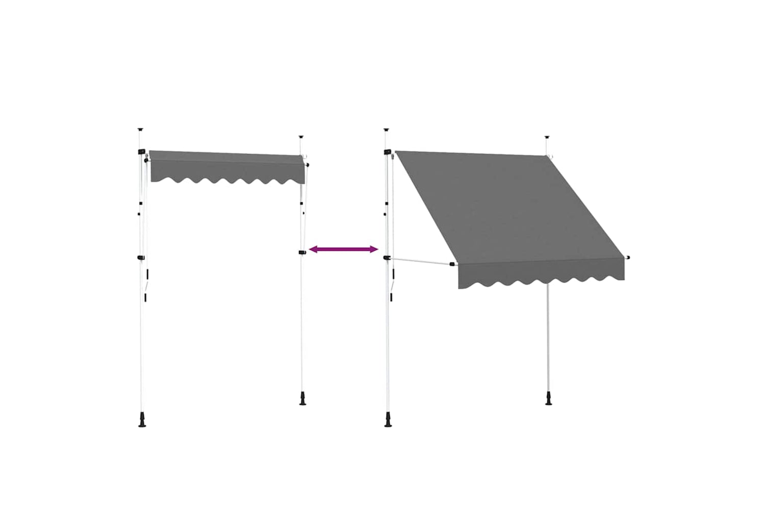 vidaXL 143688 Manual Retractable Awning 200cm Anthracite-5
