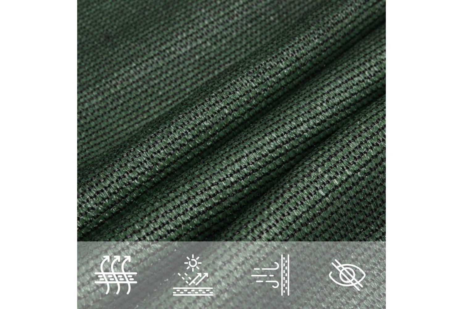 vidaXL 311488 Sunshade Sail 160 G/mÂ² Dark Green 3/4x2 M Hdpe-4