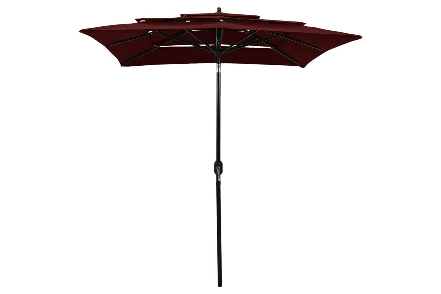 Vidaxl 313848 3-tier Parasol With Aluminium Pole Bordeaux Red 2x2 M-2