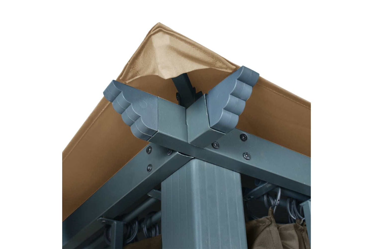 vidaXL 313893 Gazebo With Curtain 300x300cm Taupe Aluminium-6