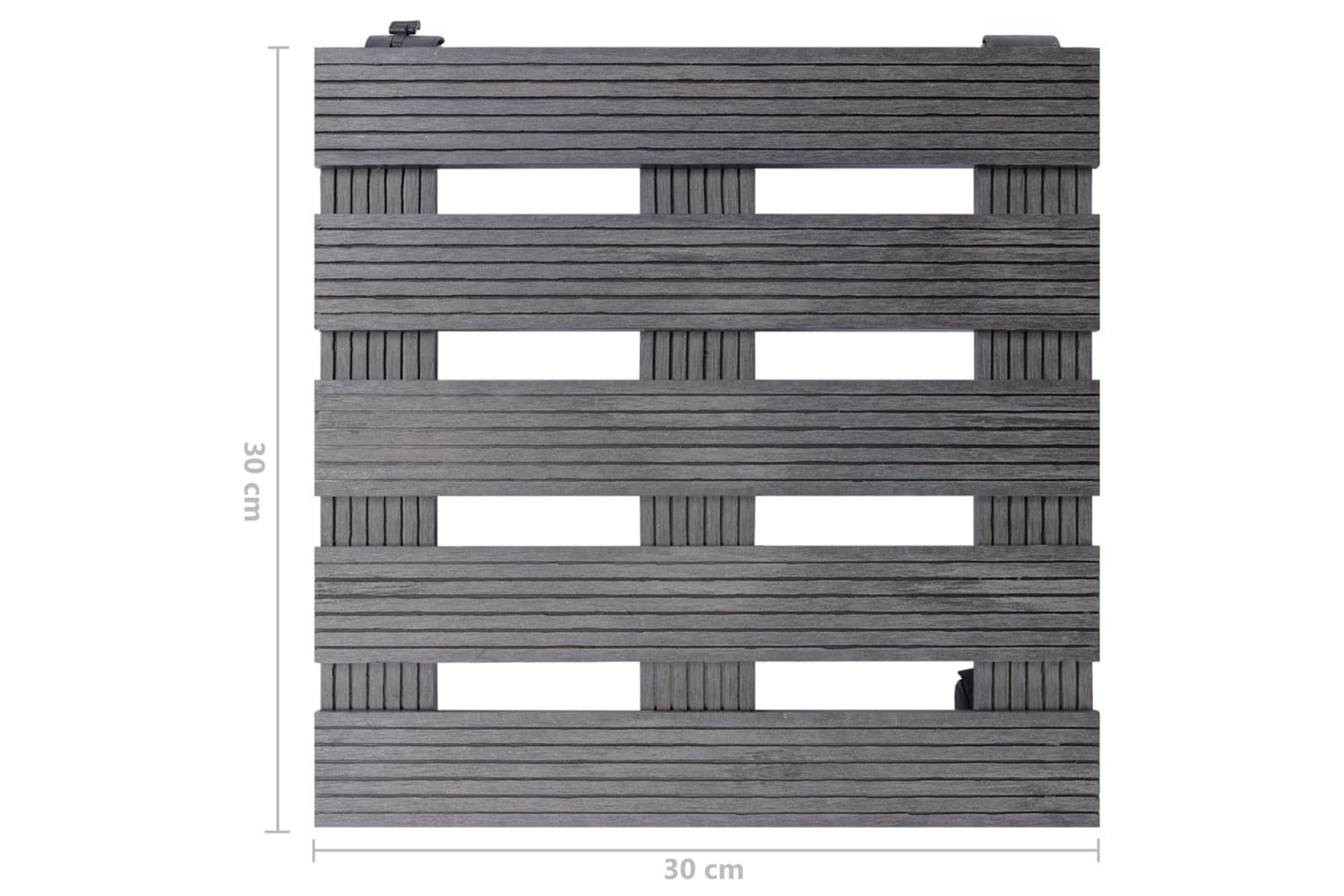 vidaXL 149034 Plant Trolleys 2 Pcs Grey 30x30x7.5cm Wpc-6
