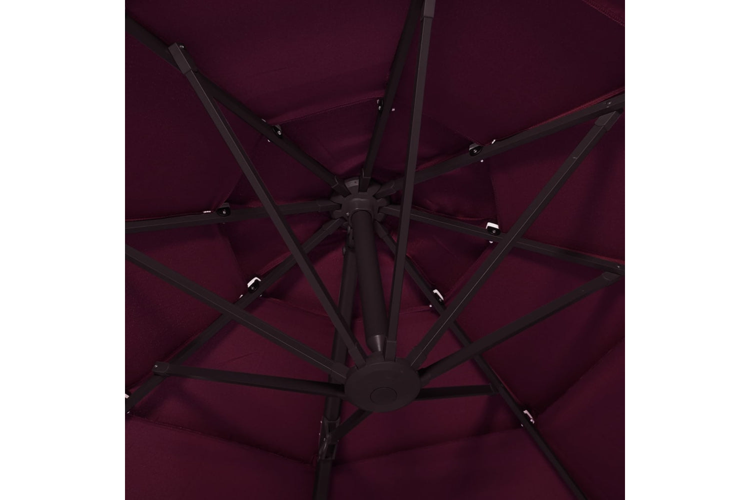 Vidaxl 313832 4-tier Parasol With Aluminium Pole Bordeaux Red 3x3 M-6
