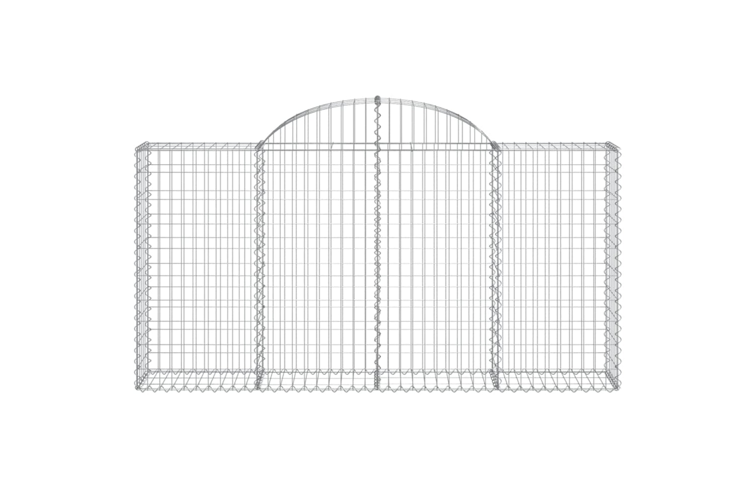 vidaXL 3146118 Arched Gabion Baskets 10 Pcs 200x30x100/120cm Galvanised Iron-3