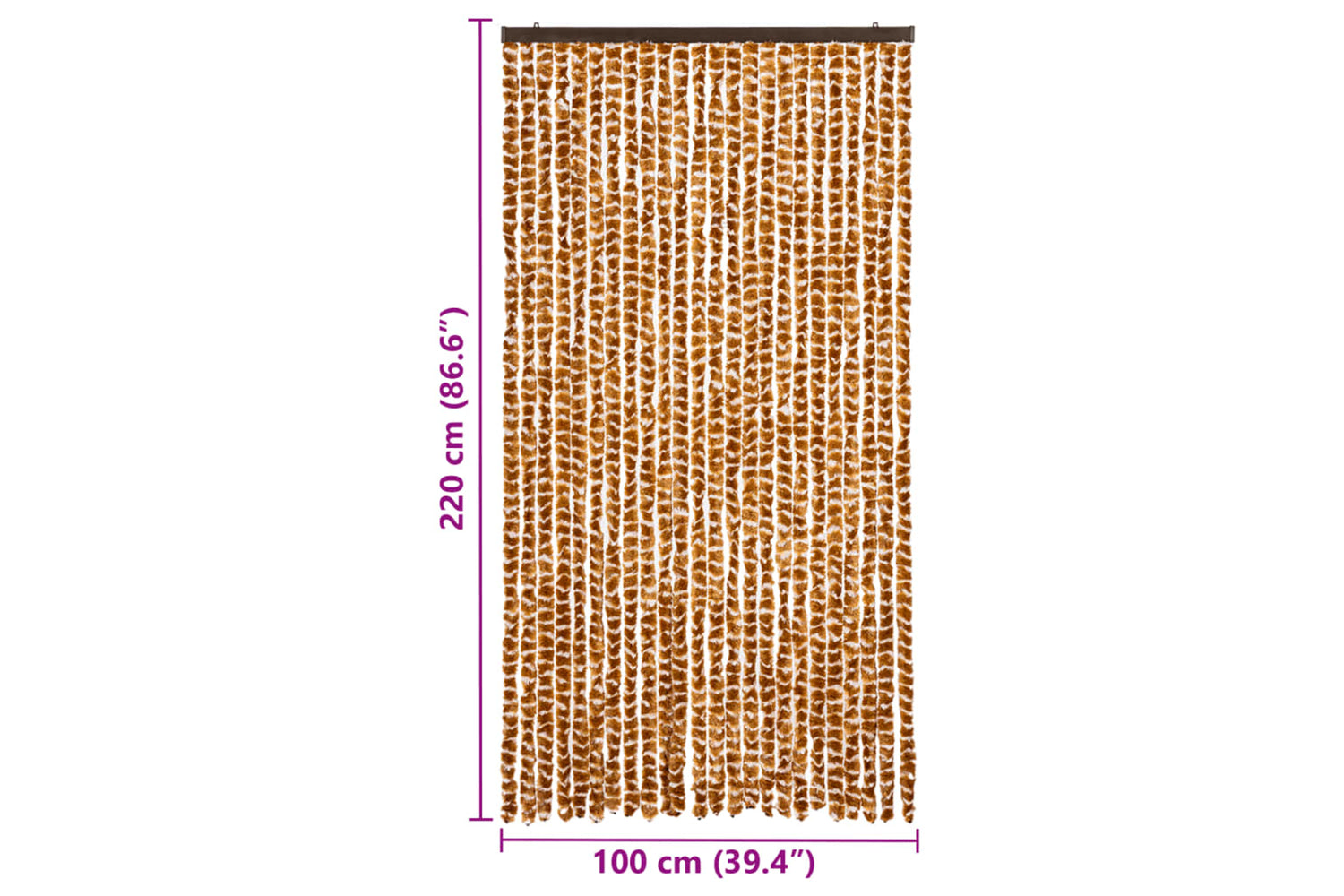 vidaXL Insect Curtain Ochre And White 100x220cm Chenille-6