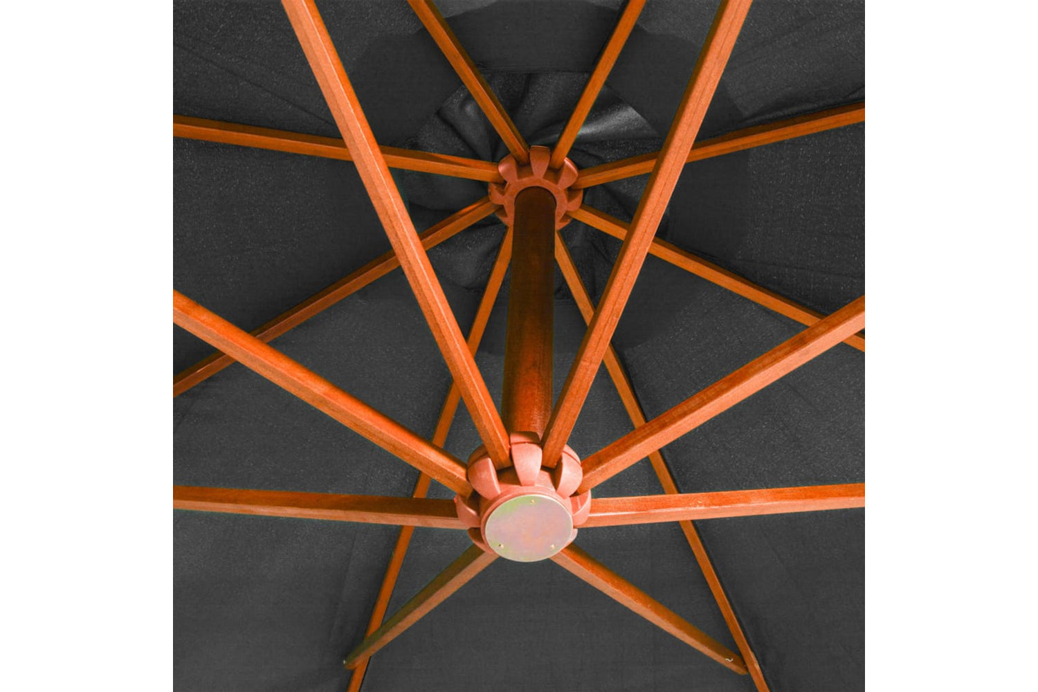 Vidaxl 313768 Hanging Parasol With Pole Anthracite 3.5x2.9 M Solid Fir Wood-5
