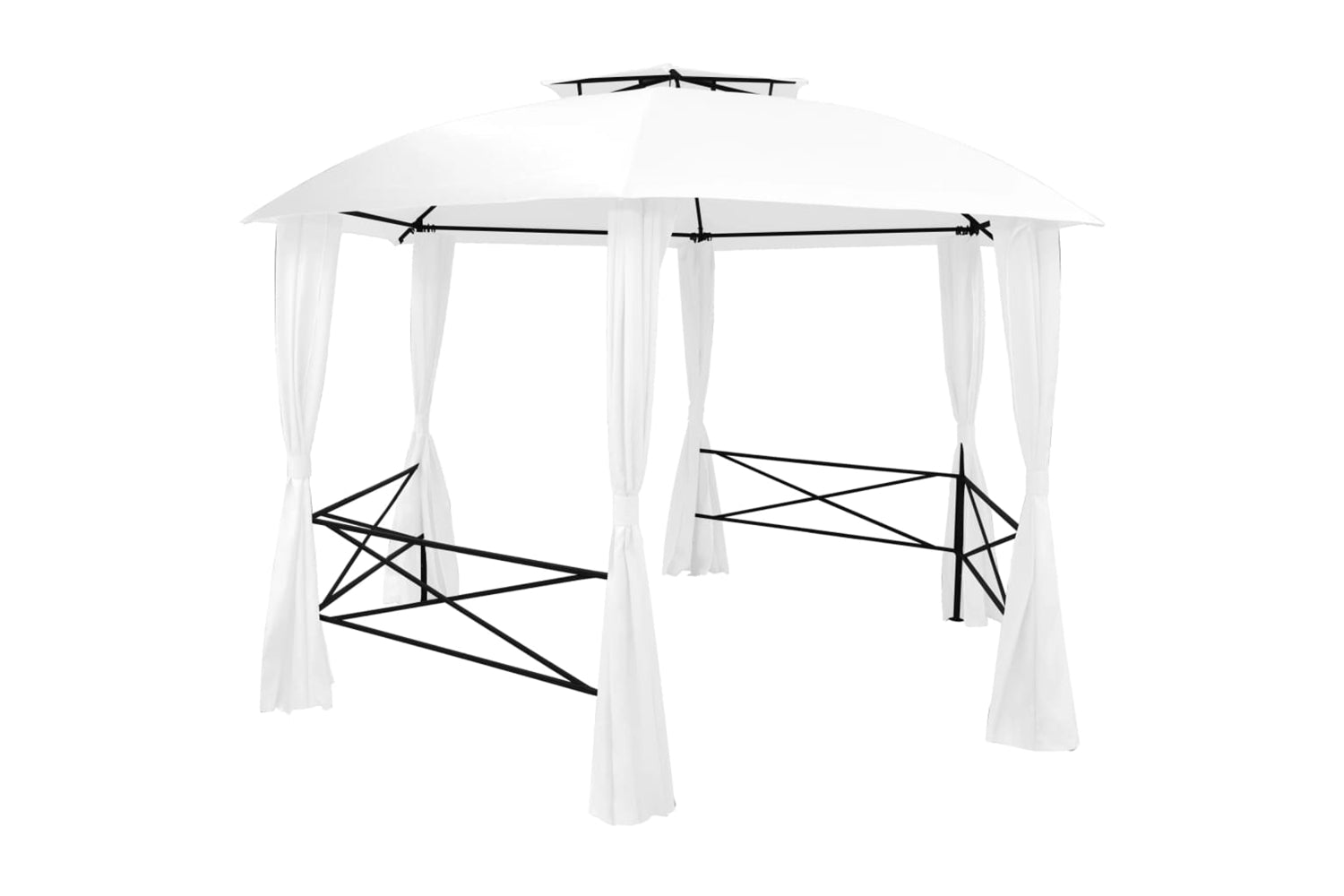 vidaXL 312234 Garden Marquee With Curtains 360x312x265cm White 180 G/mÂ²-2