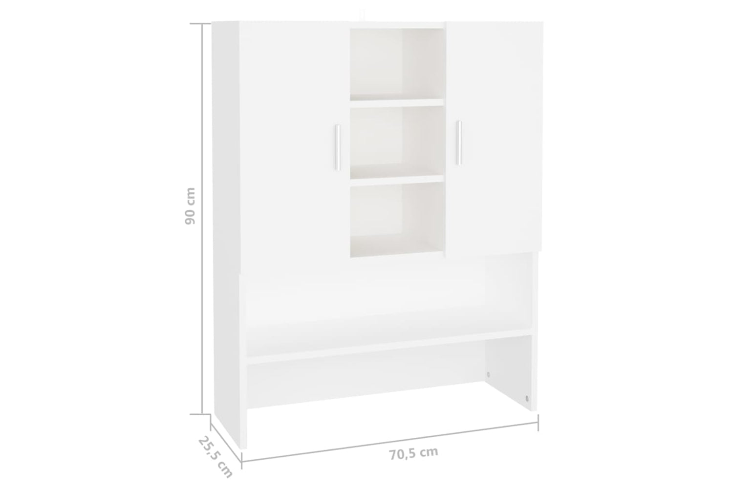 vidaXL 808386 Washing Machine Cabinet White 70.5x25.5x90cm-7