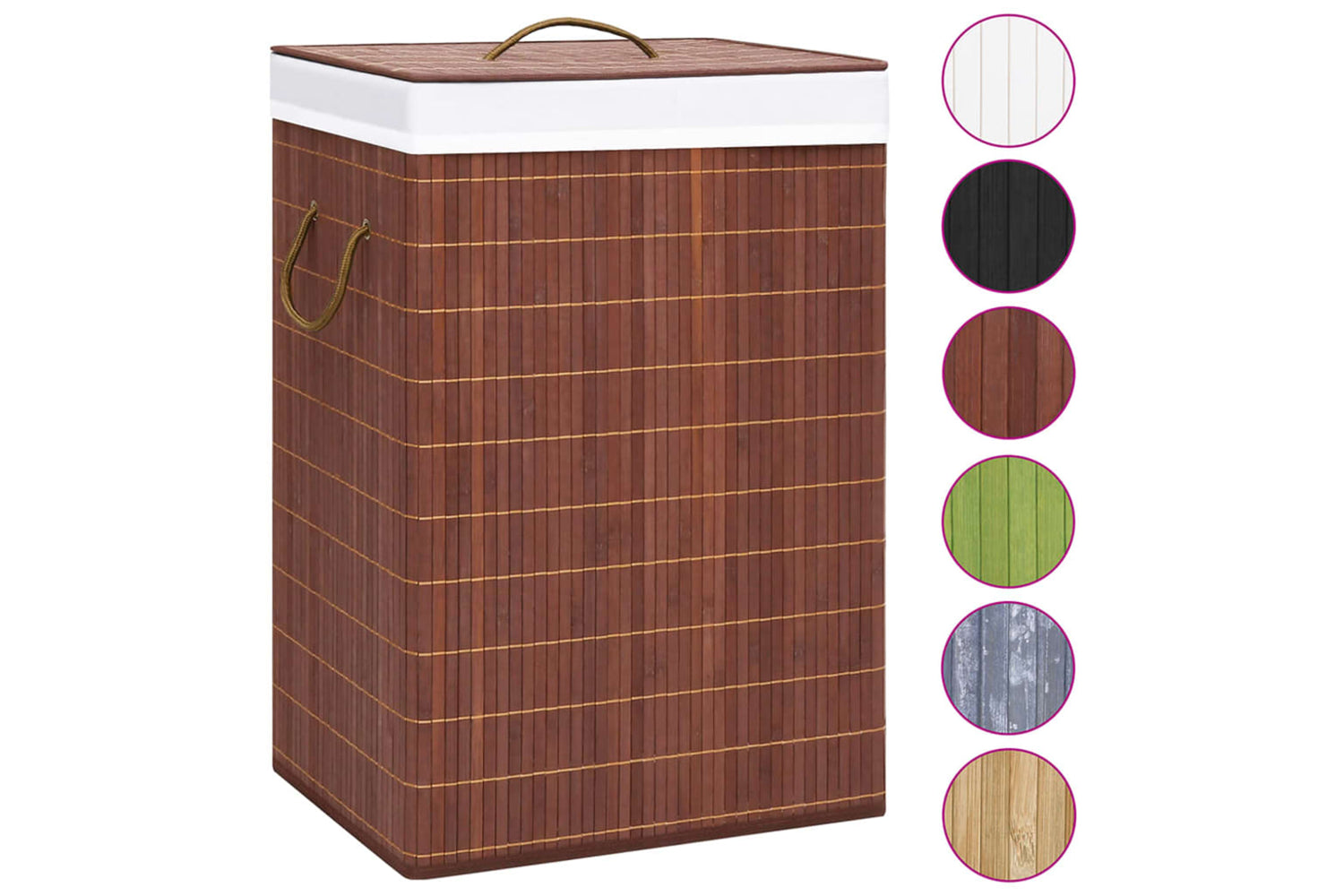 Vidaxl 320747 Bamboo Laundry Basket Brown 72 L-2