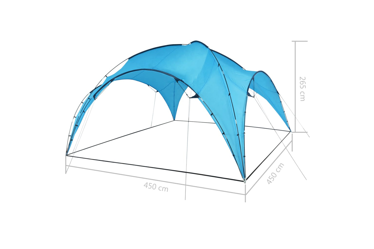 vidaXL 91570 Party Tent Arch 450x450x265cm Light Blue-6
