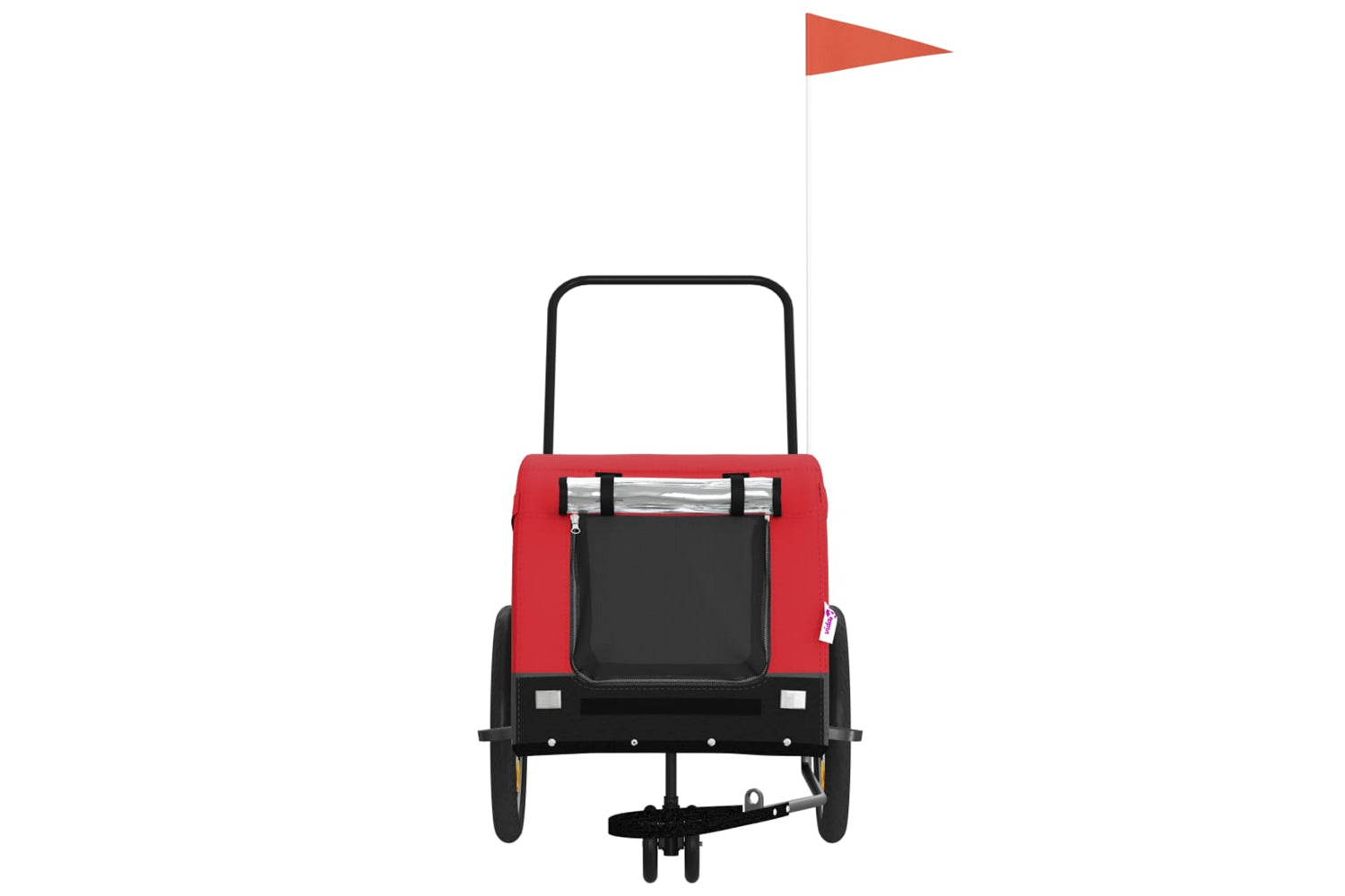 Vidaxl 94020 Pet Bike Trailer Red And Black Oxford Fabric And Iron-2