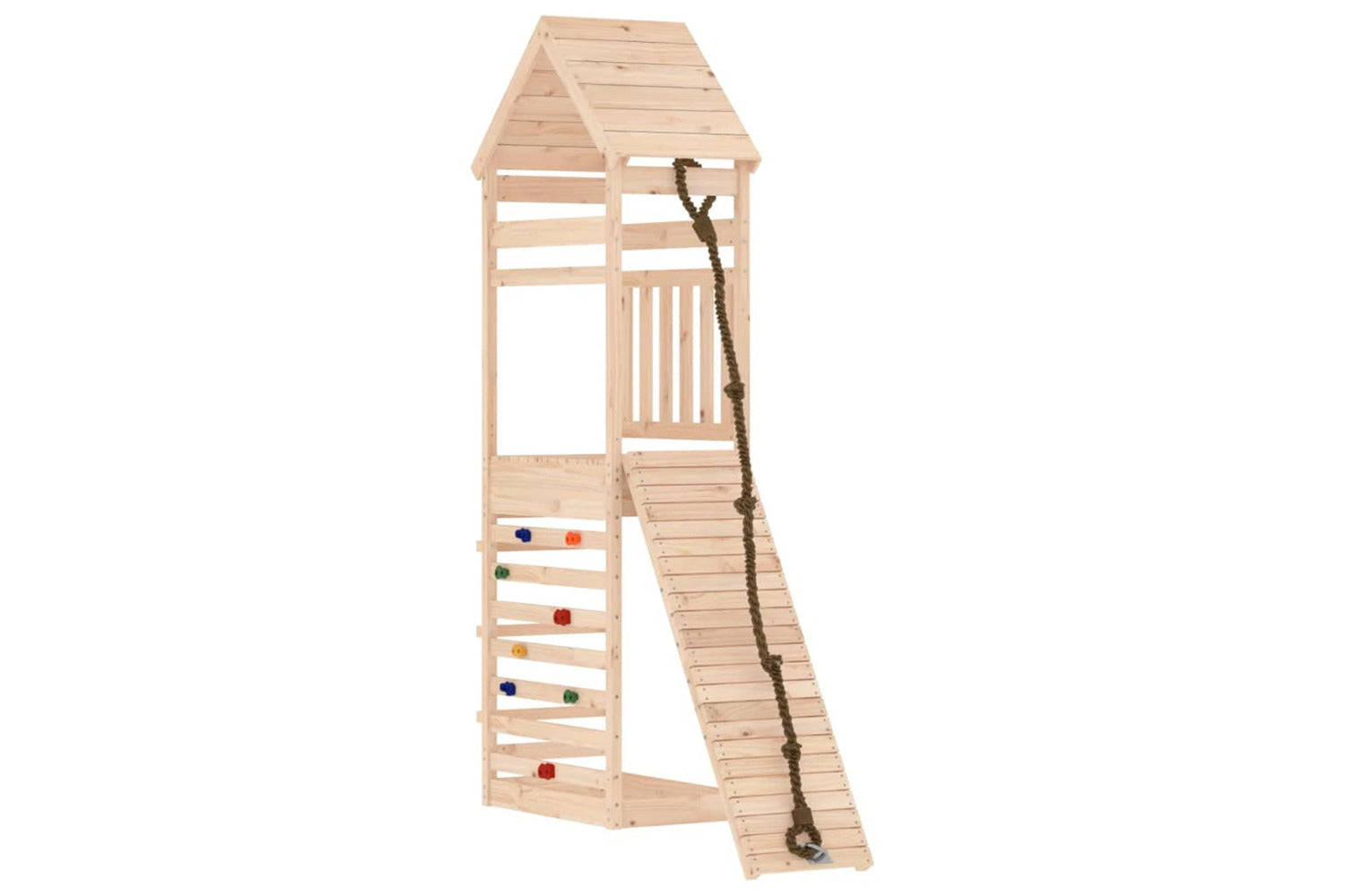 Vidaxl 3156919 Playhouse With Climbing Wall Solid Wood Pine-3