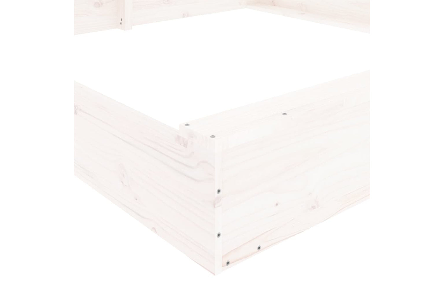 vidaXL 825045 Sandbox With Seats White Square Solid Wood Pine-6