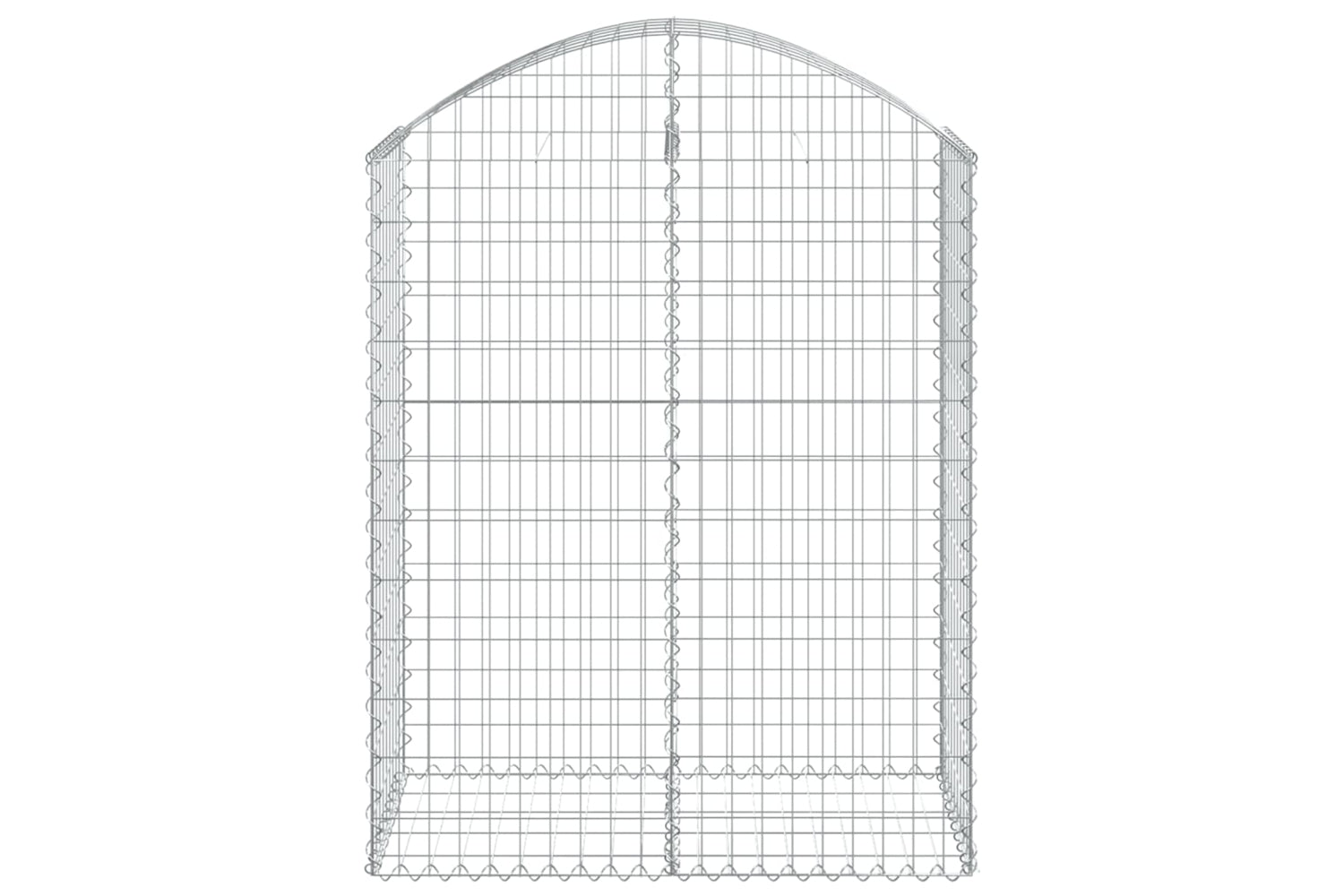 vidaXL 153436 Arched Gabion Basket 100x50x120/140cm Galvanised Iron-2