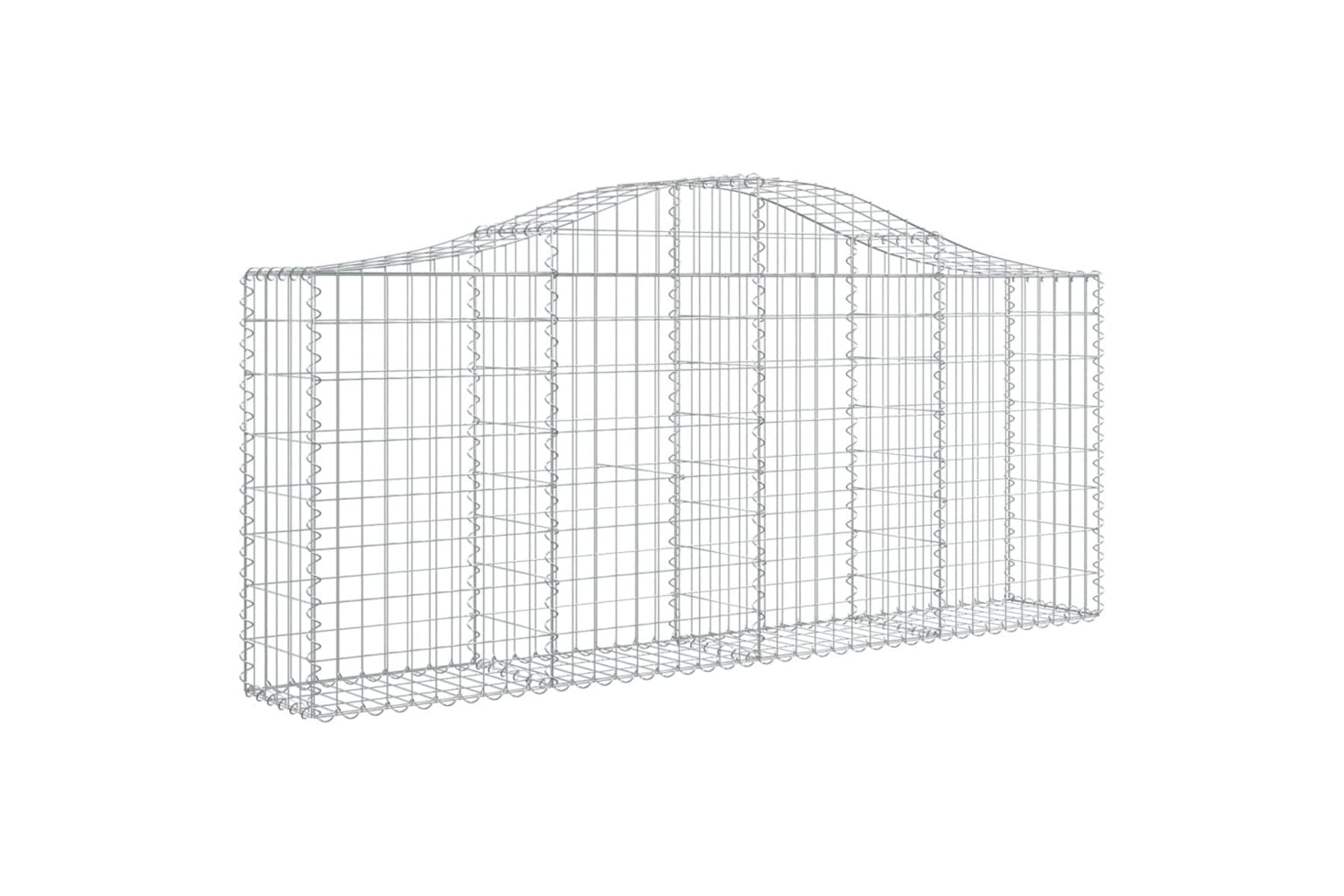 vidaXL 3145413 Arched Gabion Baskets 6 Pcs 200x30x80/100cm Galvanised Iron-2