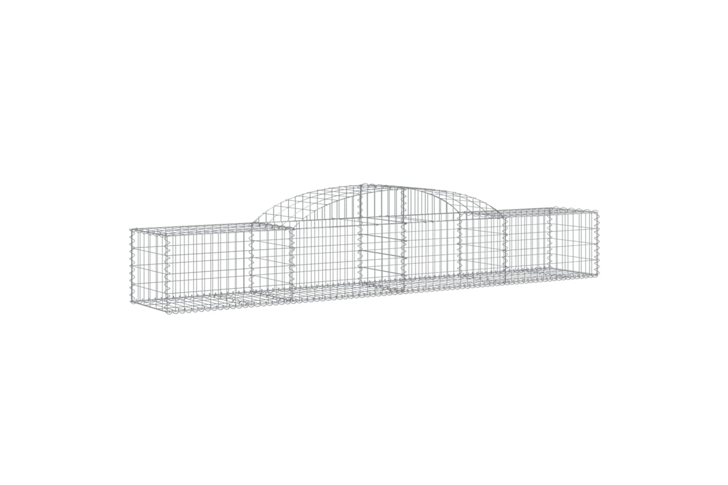 vidaXL 3146648 Arched Gabion Baskets 3 Pcs 300x50x40/60cm Galvanised Iron-2