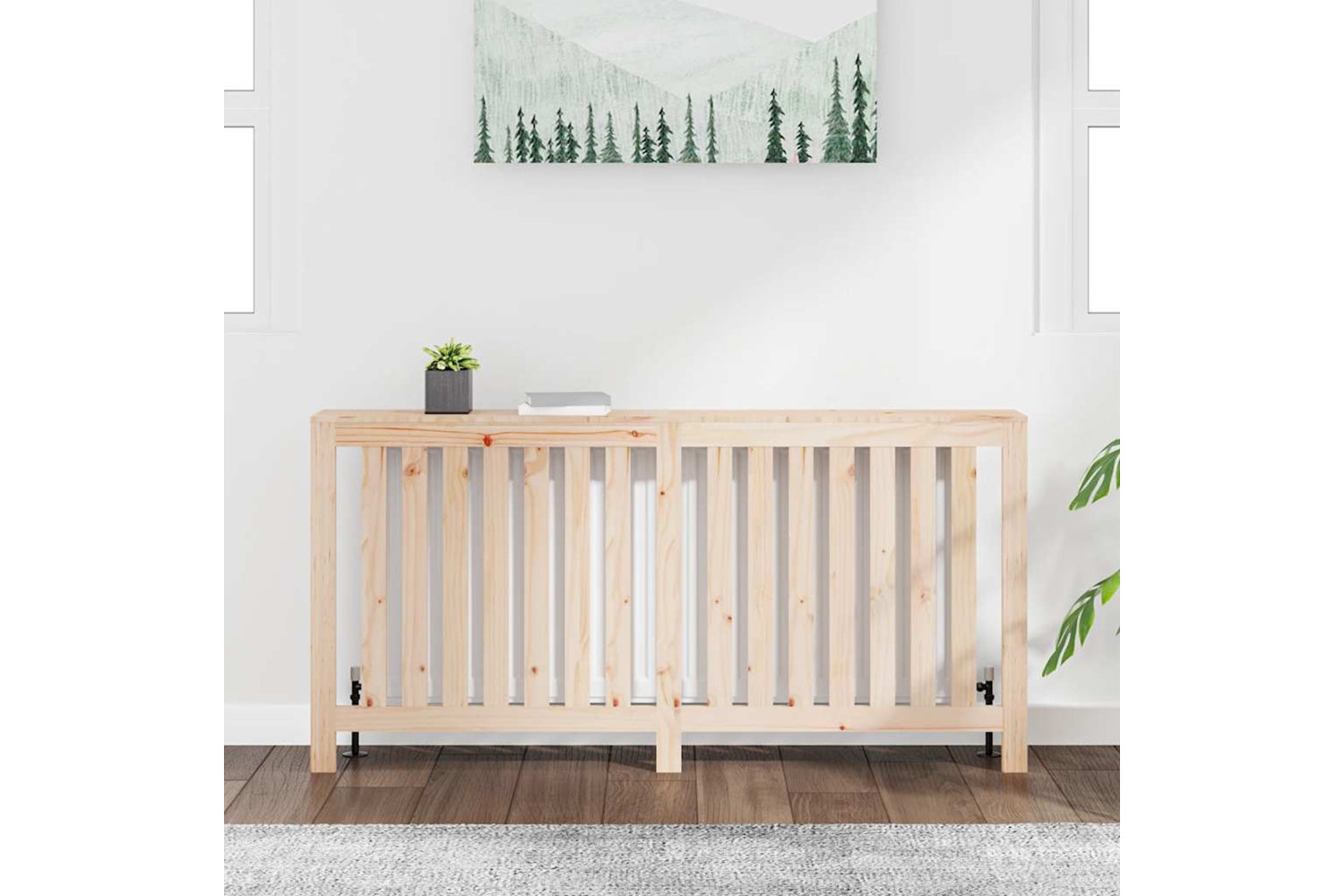 vidaXL 822581 Radiator Cover 169x19x84cm Solid Wood Pine-2