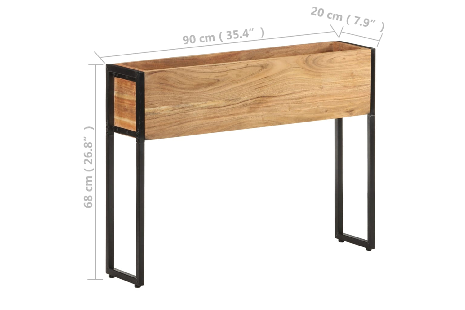 vidaXL 321939 Planter 90x20x68cm Solid Acacia Wood-5