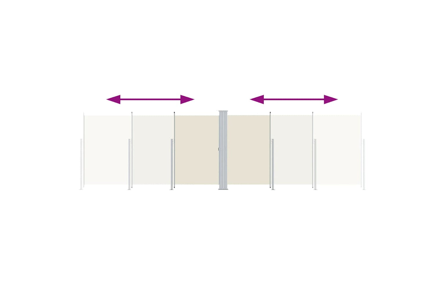 vidaXL 318001 Retractable Side Awning Cream 180x600cm-2