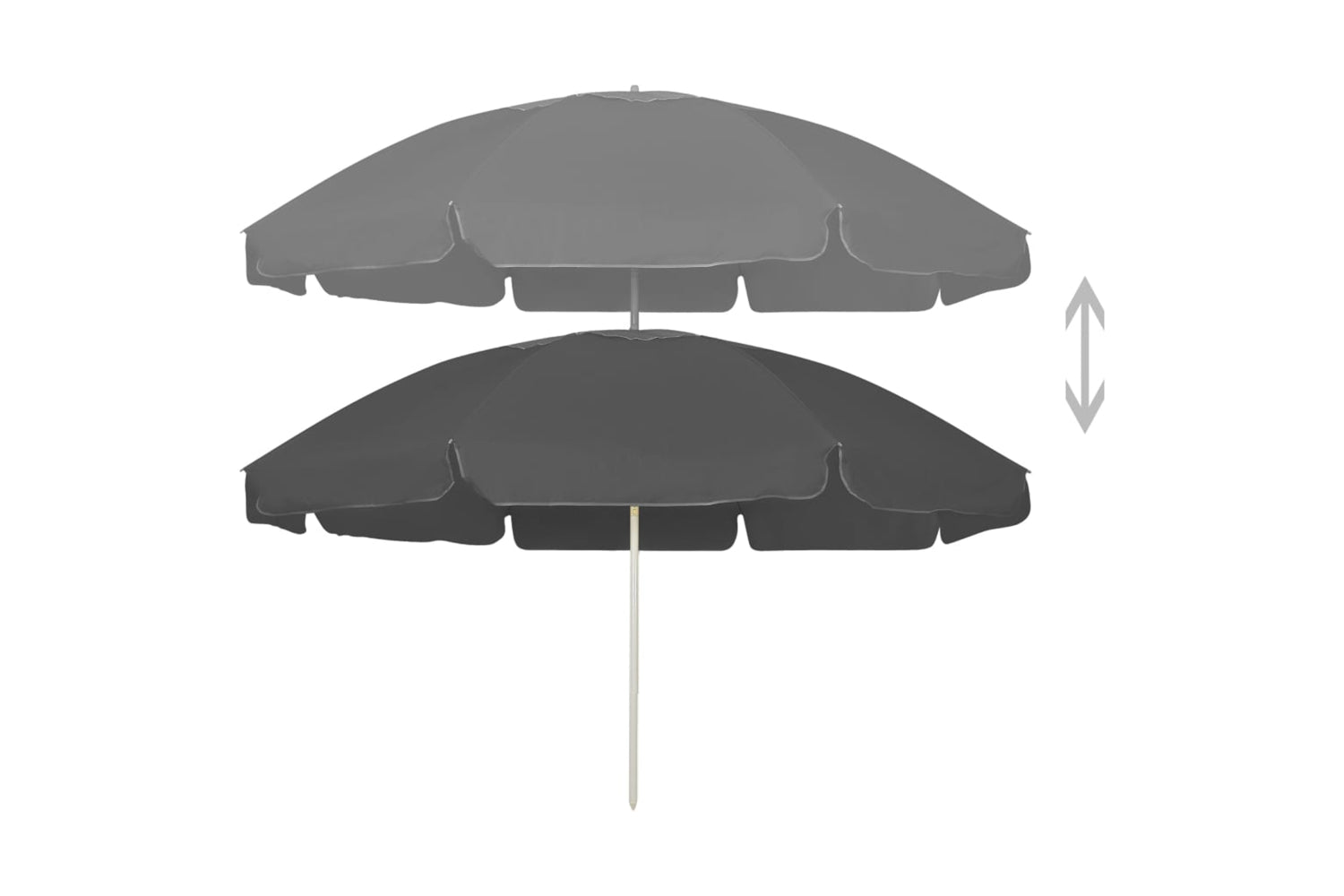 vidaXL 314714 Beach Umbrella Anthracite 240cm-2