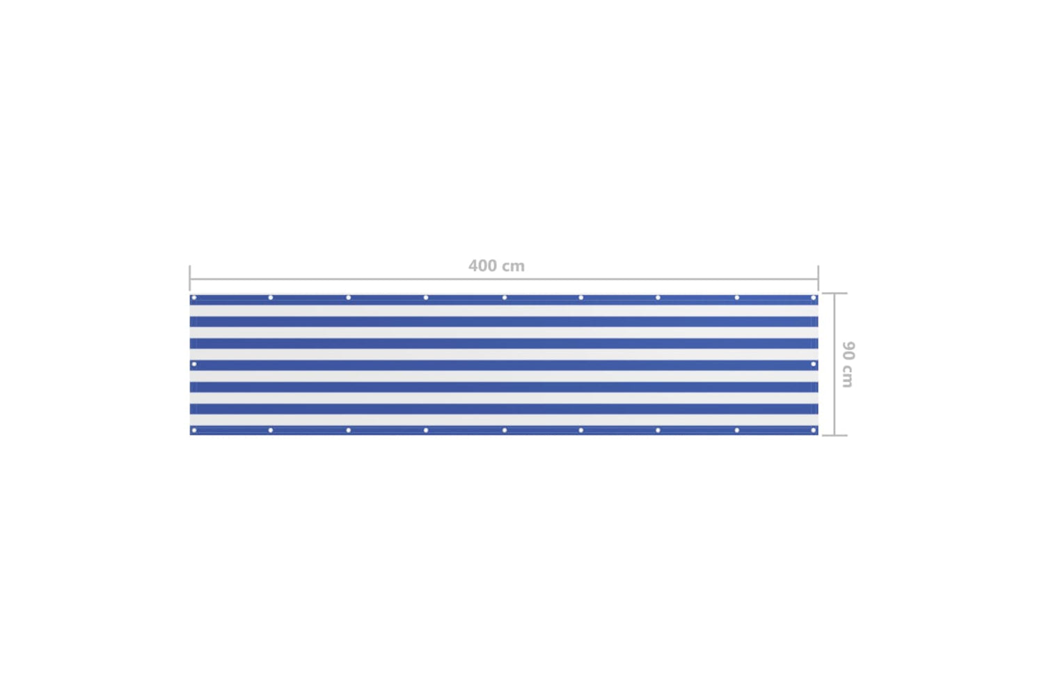 vidaXL 134917 Balcony Screen White And Blue 90x400cm Oxford Fabric-5