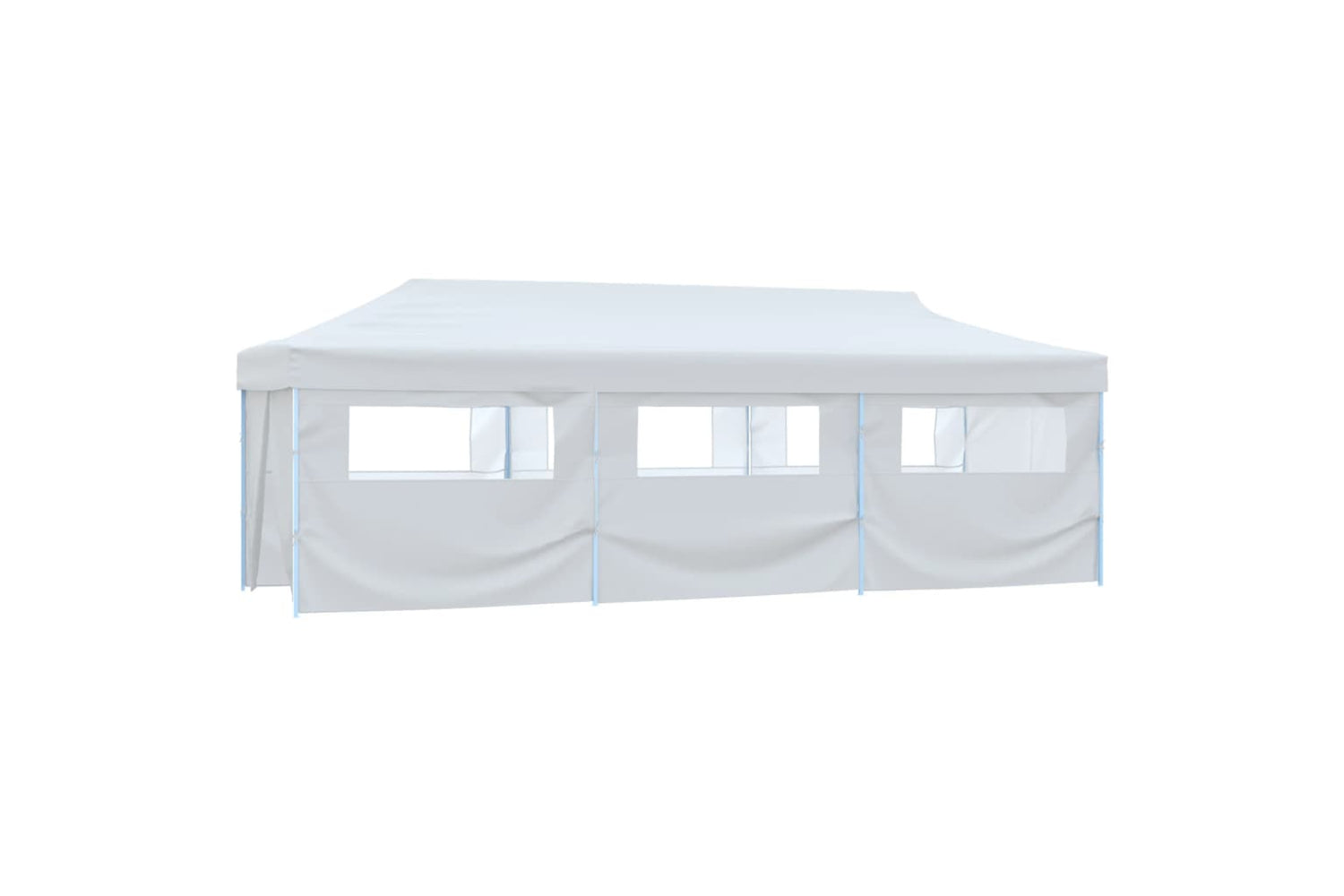 Vidaxl Folding Pop-up Party Tent With 8 Sidewalls 3x9 M White-2