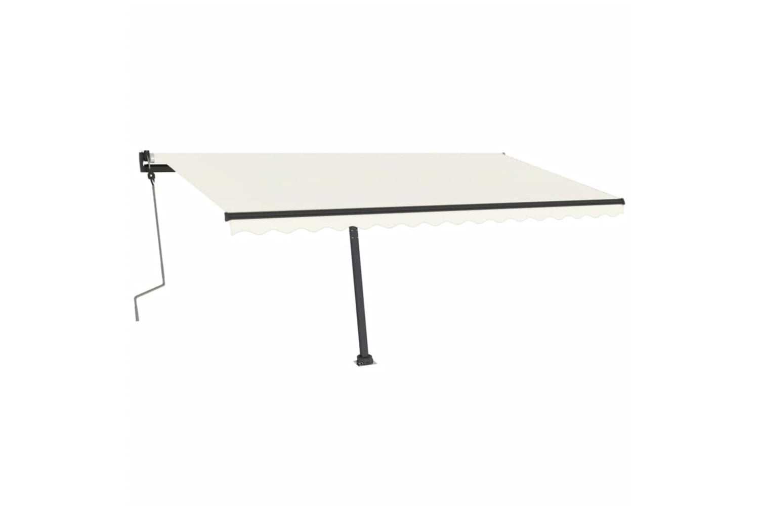 vidaXL 3069817 Freestanding Manual Retractable Awning 400x350cm Cream-2