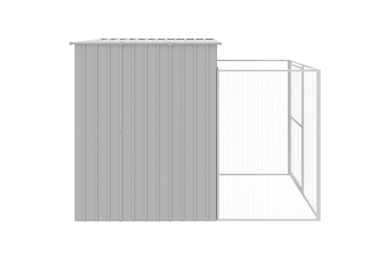 vidaXL 3189125 Dog House With Run Light Grey 214x253x181cm Galvanised Steel-3