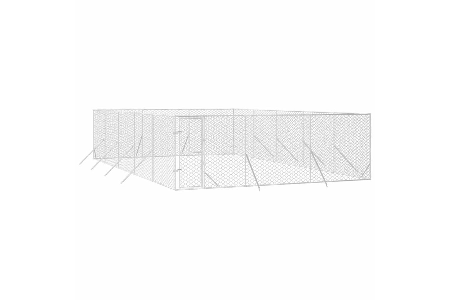 Vidaxl 3190461 Outdoor Dog Kennel Silver 6x10x2 M Galvanised Steel-2