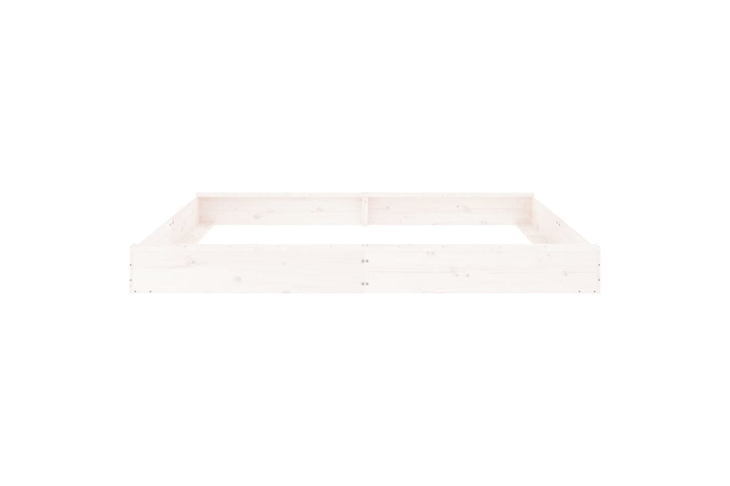 vidaXL 825045 Sandbox With Seats White Square Solid Wood Pine-3