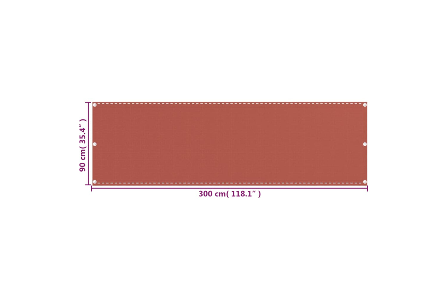 vidaXL 310948 Balcony Screen Terracotta 90x300cm Hdpe-5