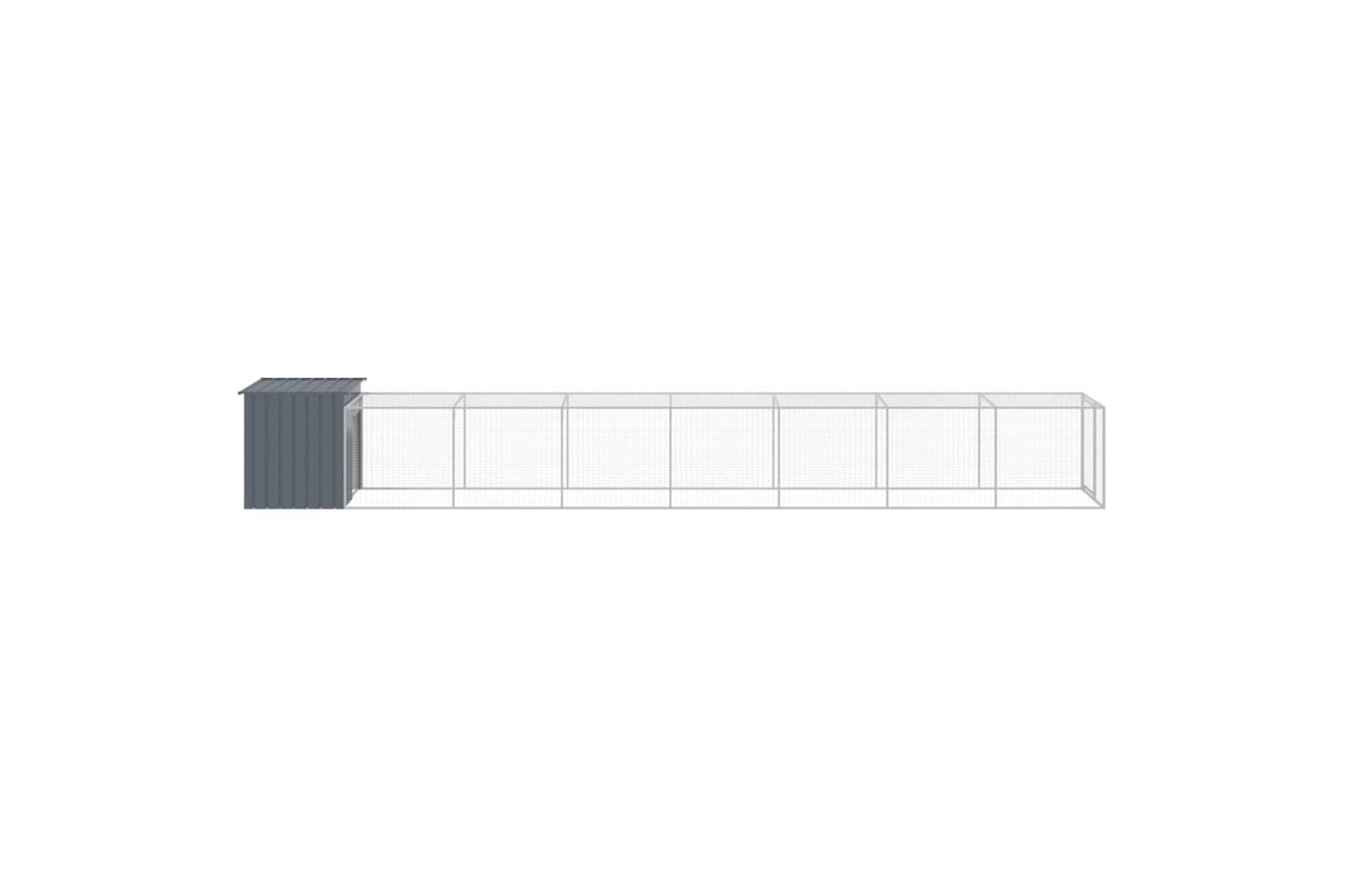 vidaXL 3189091 Chicken Cage With Run Anthracite 110x813x110cm Galvanised Steel-3