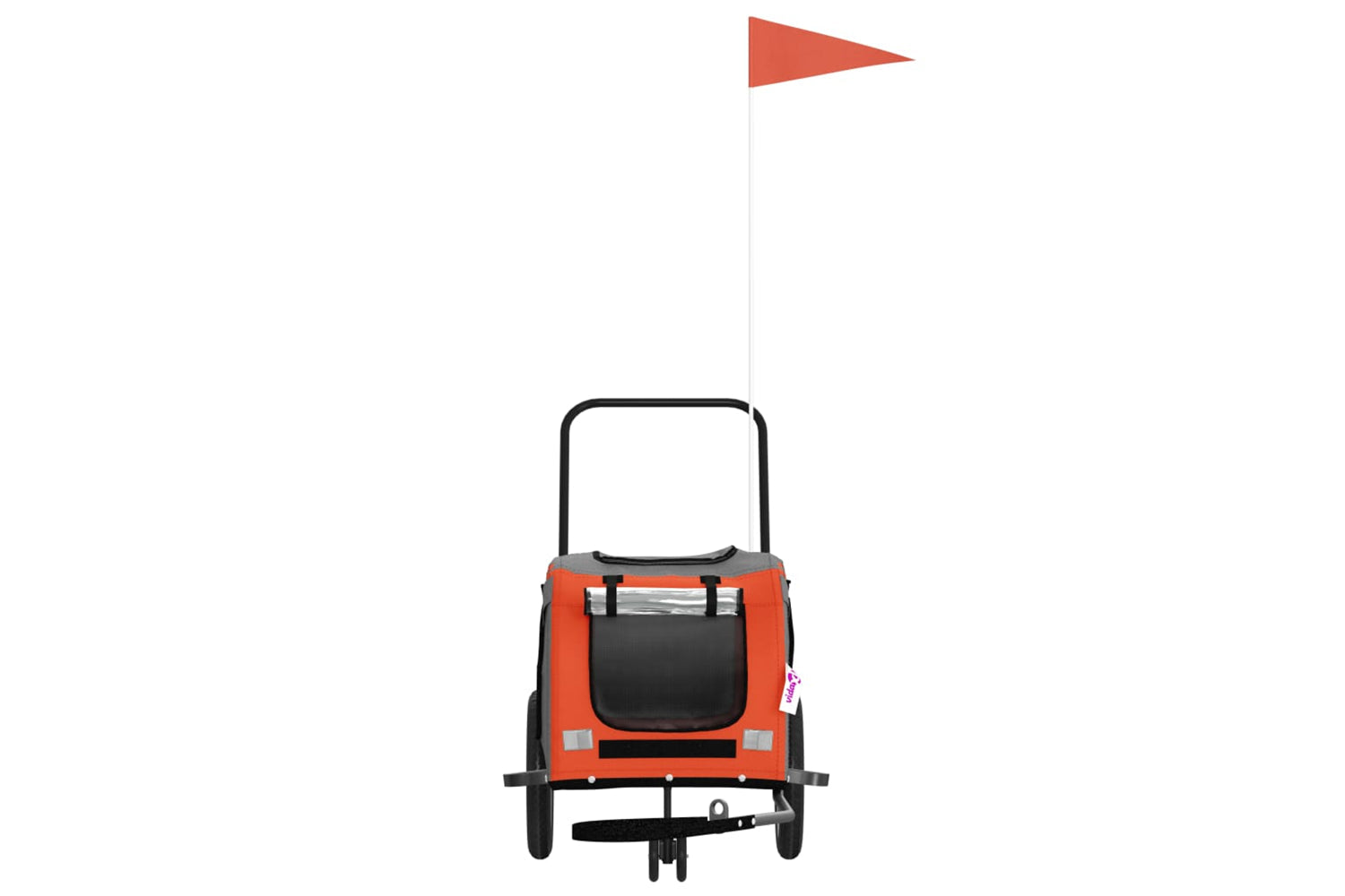 Vidaxl 93886 Pet Bike Trailer Orange And Black Oxford Fabric And Iron-3