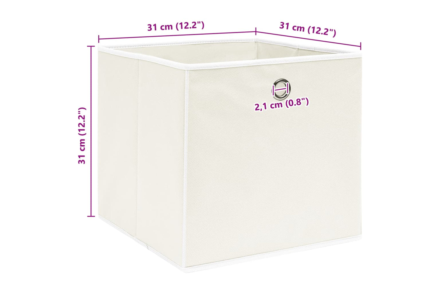 Vidaxl 288351 Storage Boxes 10 Pcs White 32x32x32 Cm Fabric-5