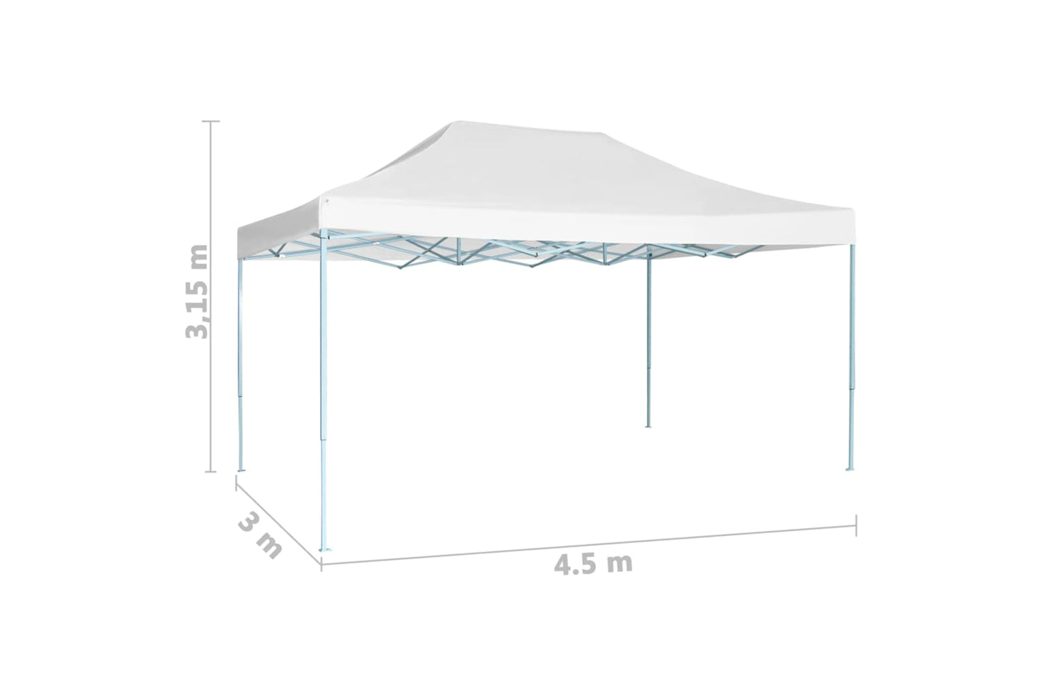 Vidaxl 48869 Foldable Party Tent 3x45 M White-5
