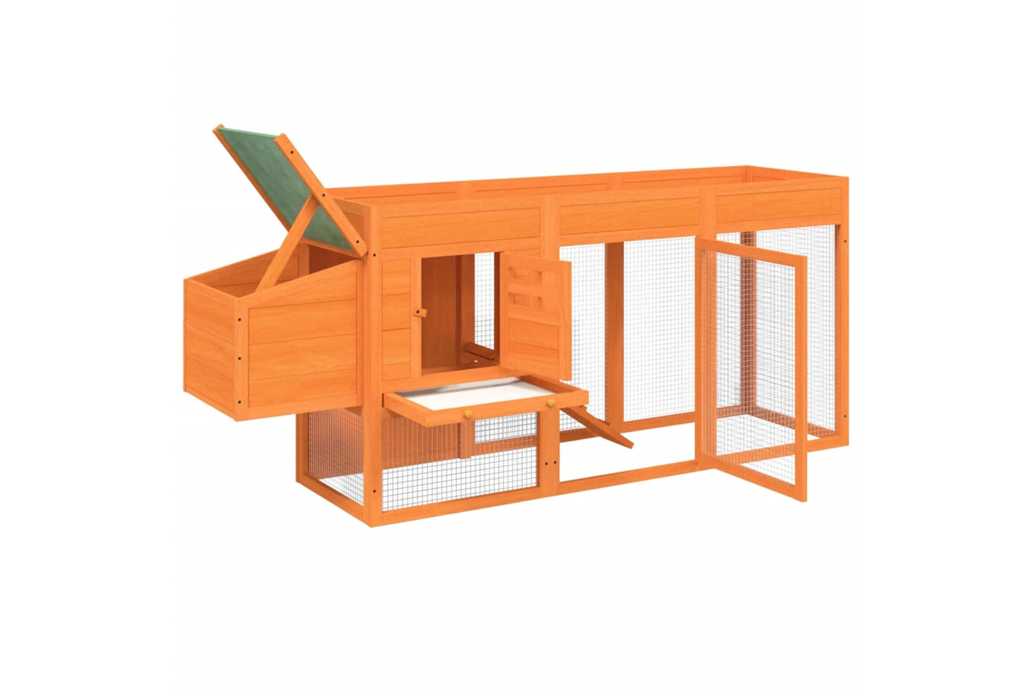 vidaXL 172236 Chicken Coop Brown 204x50x84cm Solid Wood Pine-4