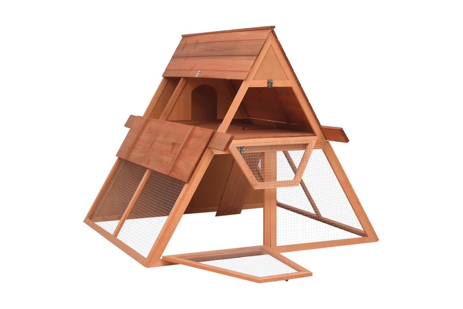 vidaXL 171458 Rabbit Hutch 152x127x109.5cm Solid Firwood-2