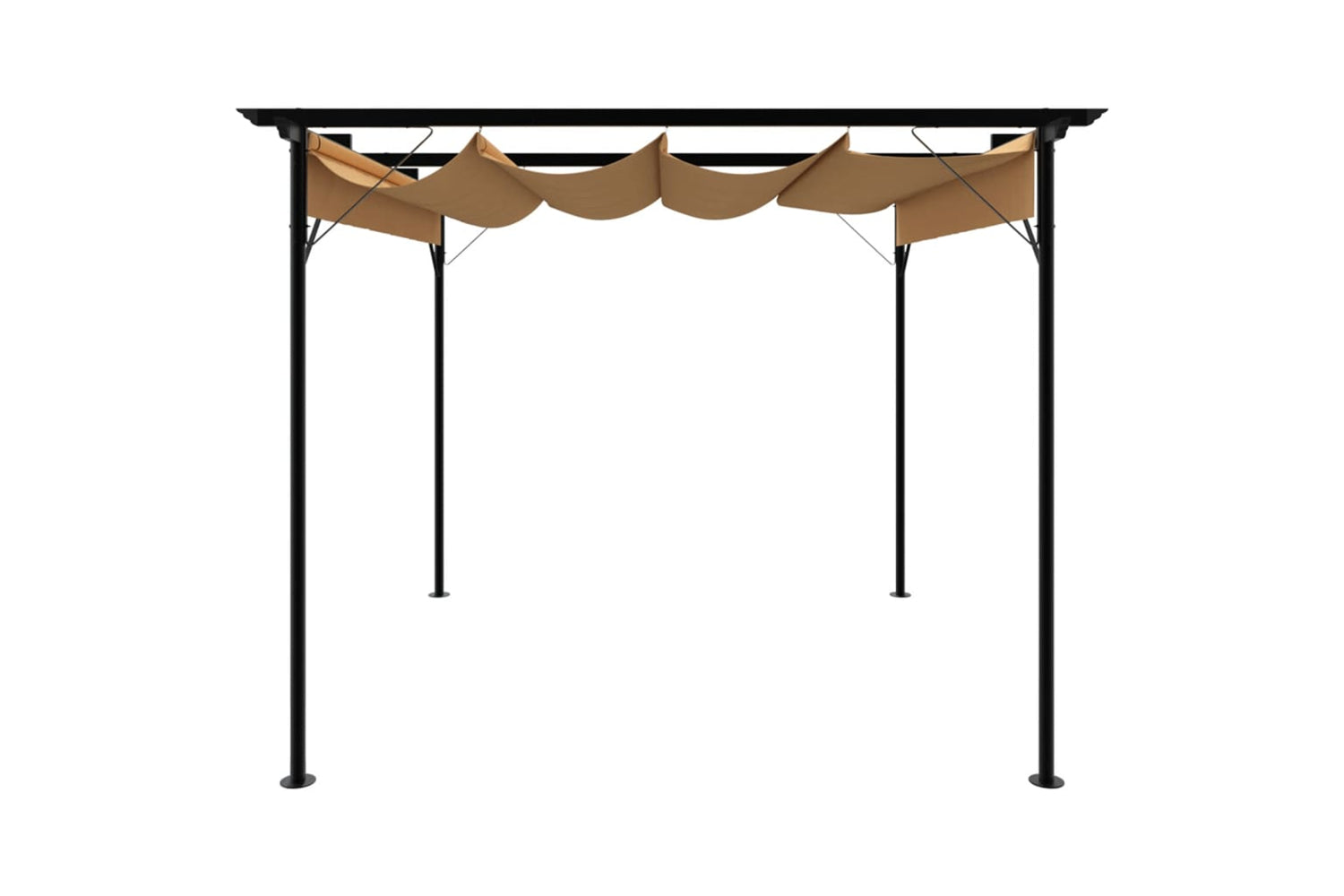 Vidaxl 312227 Pergola With Retractable Roof Taupe 3x3 M Steel 180 G/mâ²-2