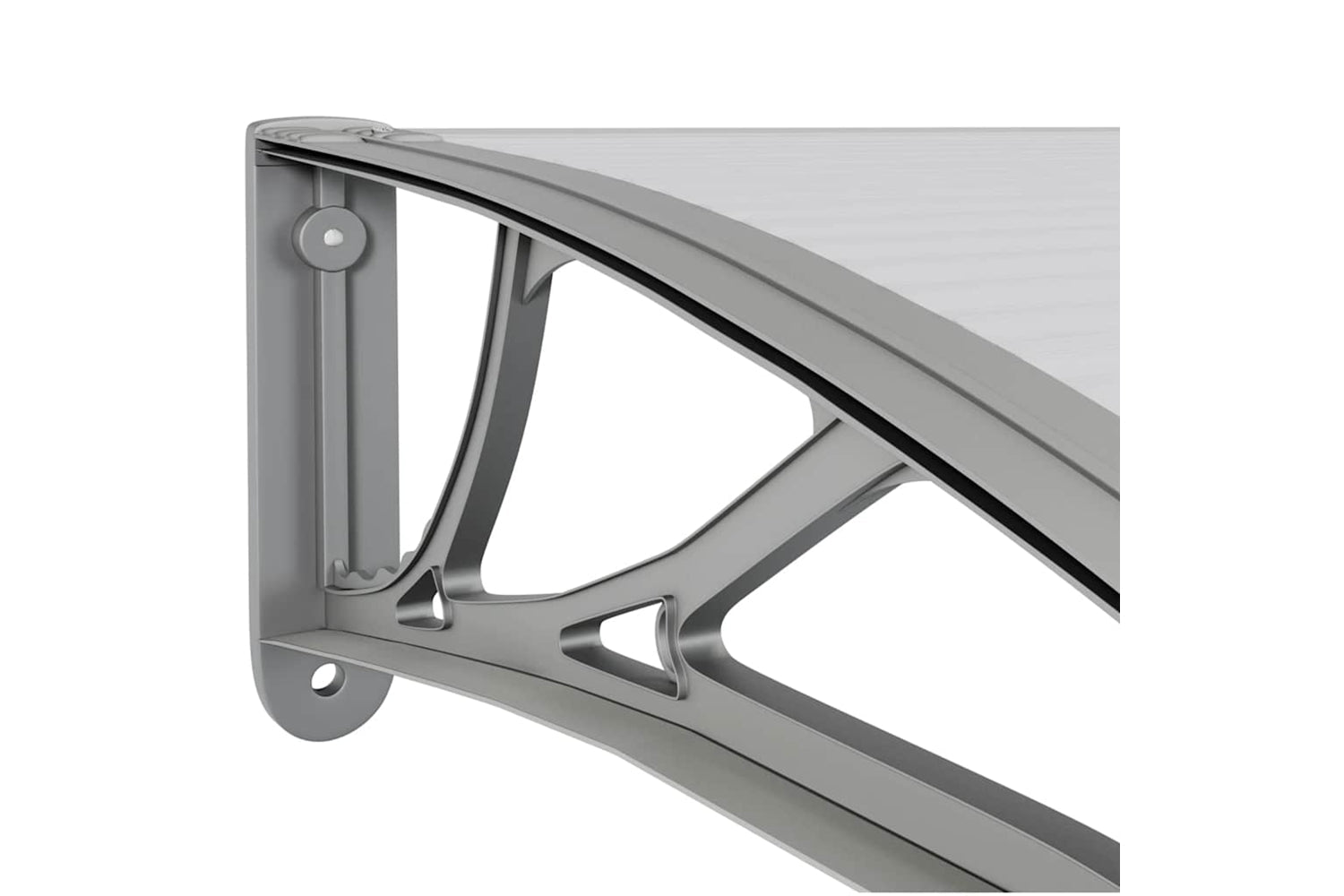 vidaXL Door Canopy Grey 300x100cm Polycarbonate-5