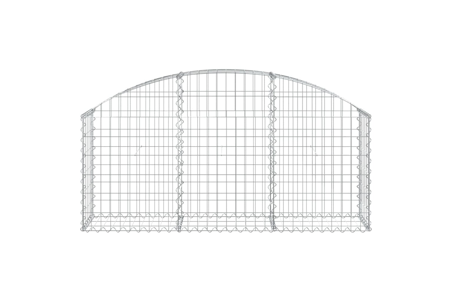 vidaXL 153443 Arched Gabion Basket 150x30x60/80cm Galvanised Iron-2